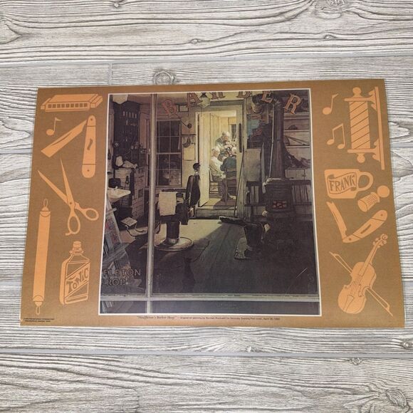 Norman Rockwell Saturday Evening Post Laminated Placemats Set Of 4 Vintage 1973 - Picture 8 of 16